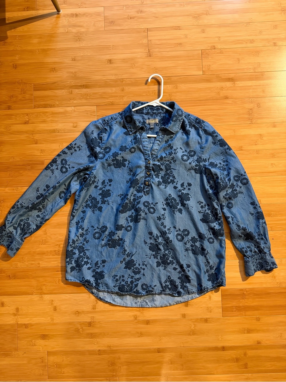 Style & Co. Blue Floral Blouse - Women’s M